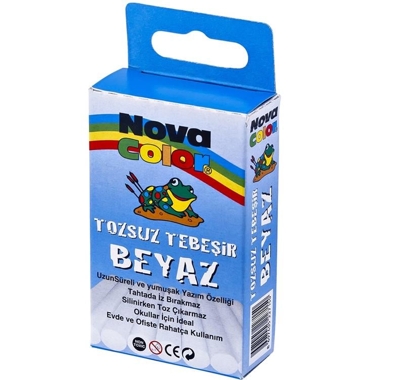 Nova Color Beyaz Tebeşir Tozsuz 10'lu Kutu