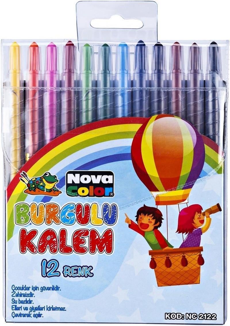 Nova Color Burgulu Kalem 12 Renk Set