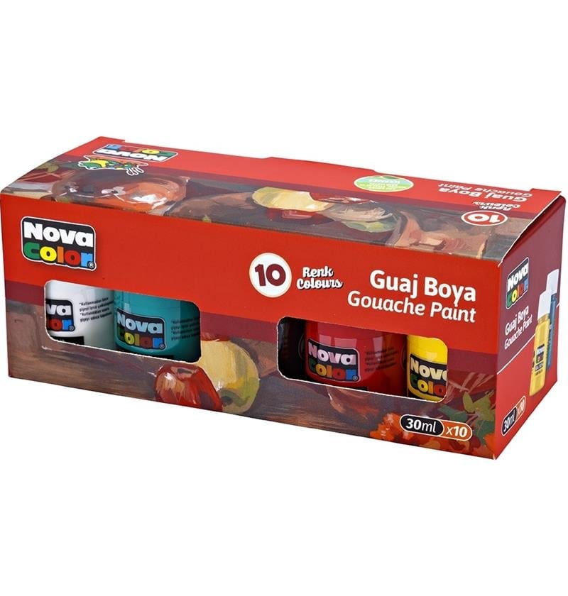 Nova Color Guvaş Boya 10 Renk Şişe Set