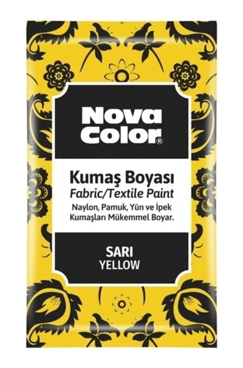 Nova Color Kumaş Boyası Toz Sarı 12gr 12'li Paket
