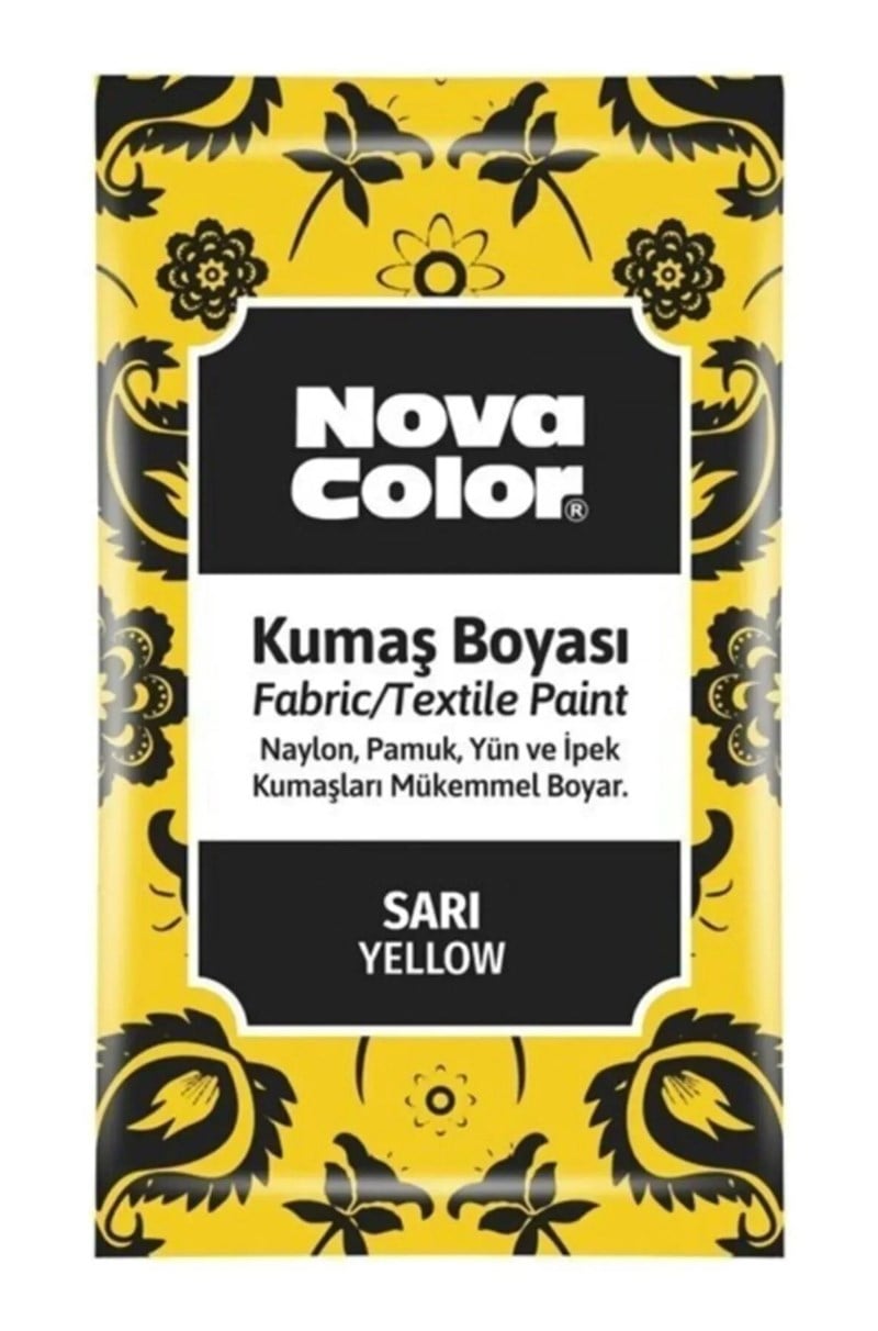 Nova Color Kumaş Boyası Toz Sarı 12gr 12'li Paket
