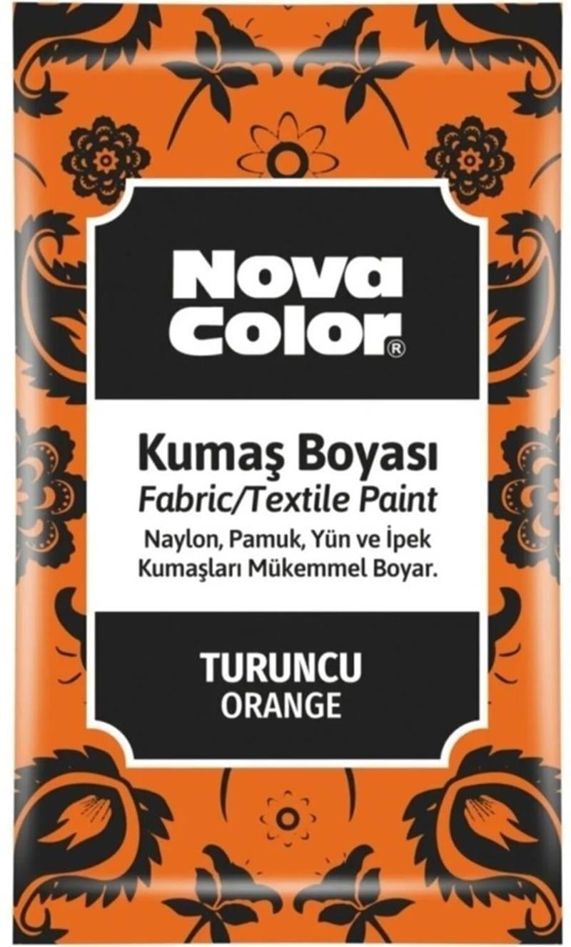 Nova Color Kumaş Boyası Toz Turuncu 12gr 12'li Paket