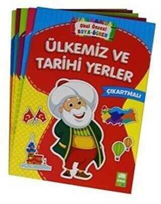 Okul Öncesi Boya Öğren Seti Çıkartmalı 5 Kitap Takım EMA Çocuk