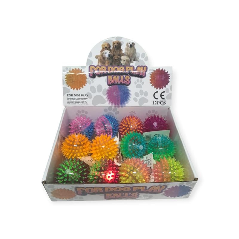 Olgun Toys Işıklı Dikenli Pet Top 12'li Stand