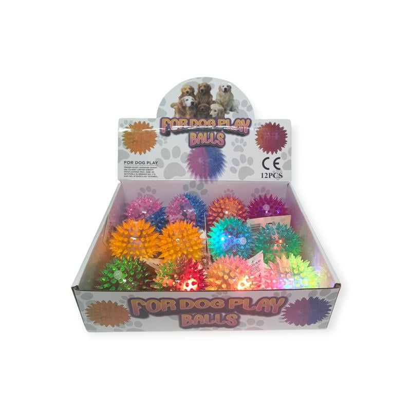 Olgun Toys Işıklı Dikenli Pet Top 12'li Stand