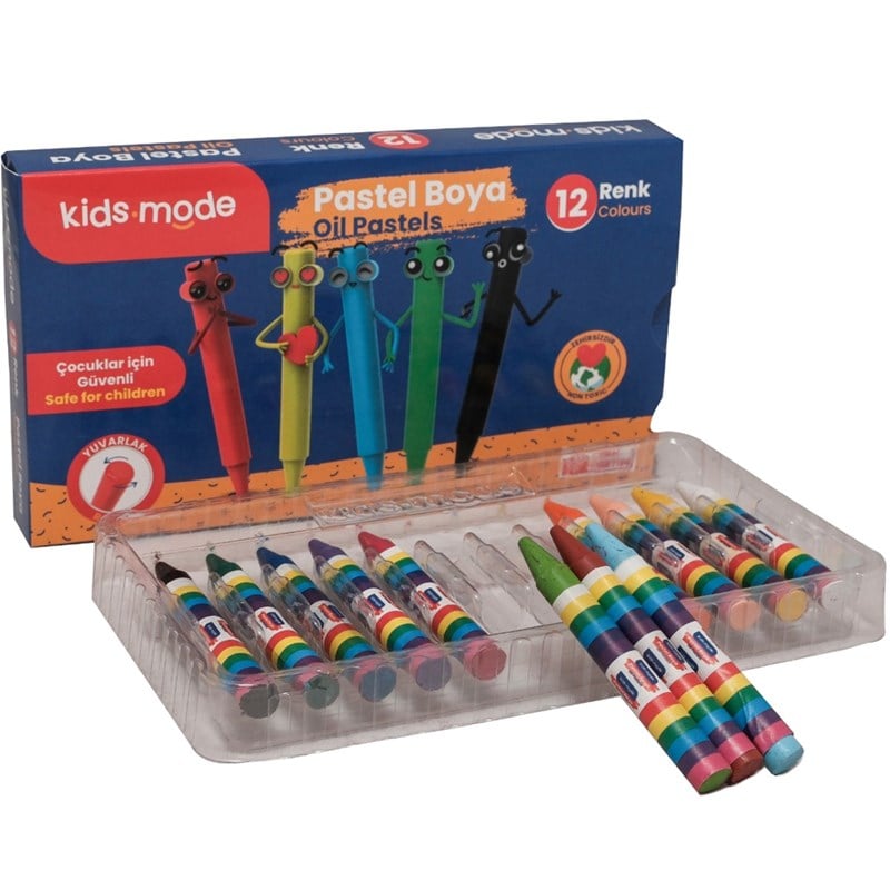 Pastel Boya- Kidsmode Yuvarlak 12 Renk