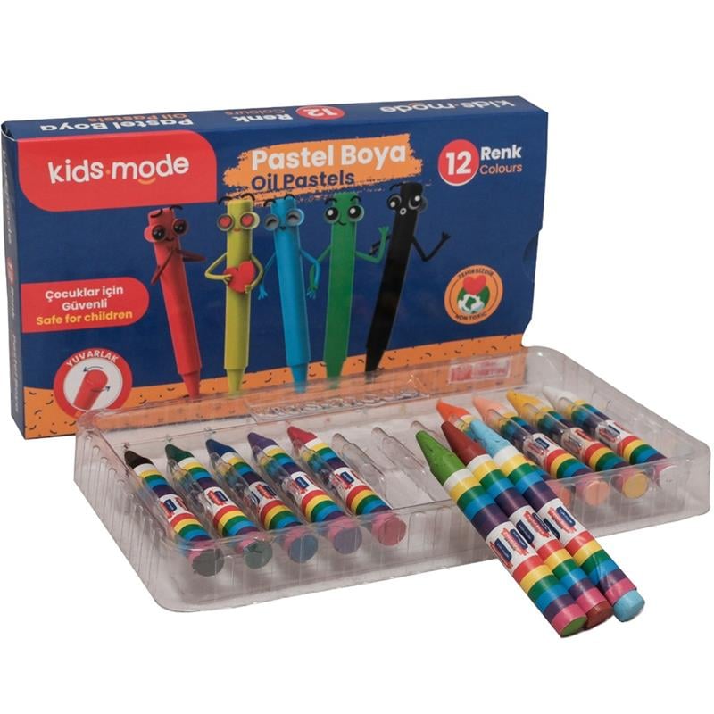 Pastel Boya- Kidsmode Yuvarlak 12 Renk