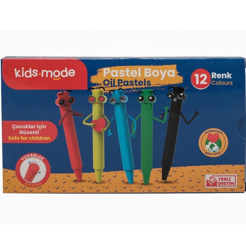Pastel Boya- Kidsmode Yuvarlak 12 Renk