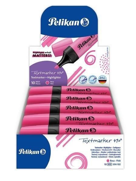 Pelikan Fosforlu Kalem 490 Neon Pembe 10'lu Paket