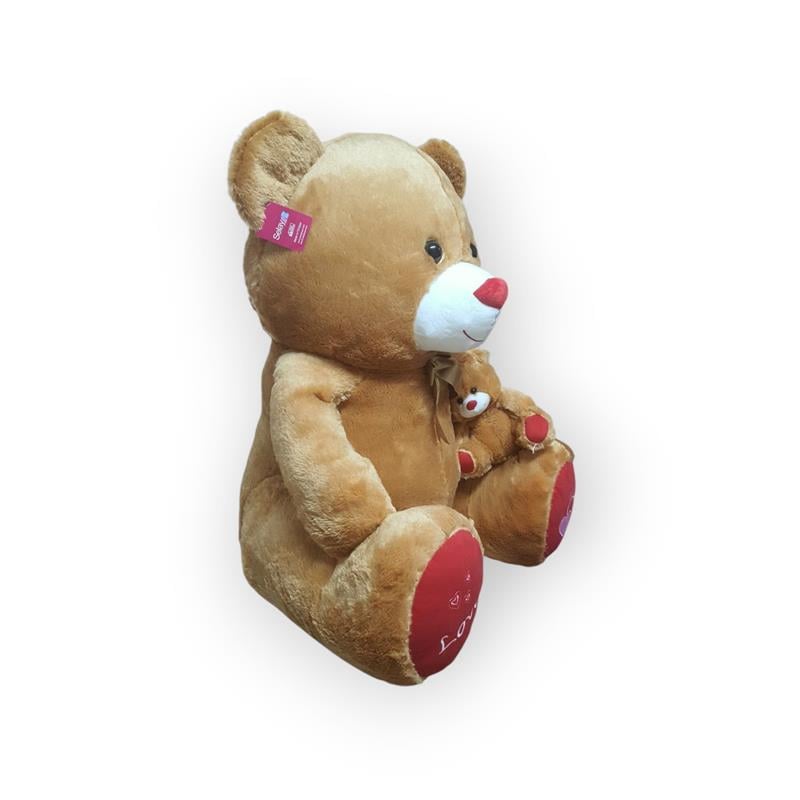 PELUŞ GÜLEN AYICIK YAVRULU TASARIM SEVİMLİ VE YUMUŞACIK  95 CM 