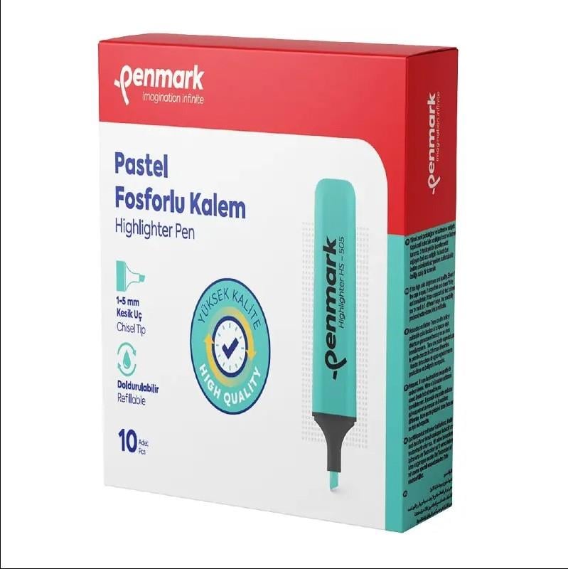 Penmark Fosforlu Kalem Pastel Nane Şekeri Renk (10 Adet)