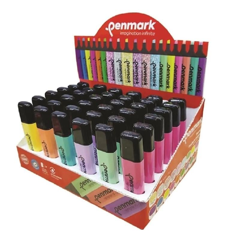 Penmark Fosforlu Kalem Pastel Renkler 36’lı Stand
