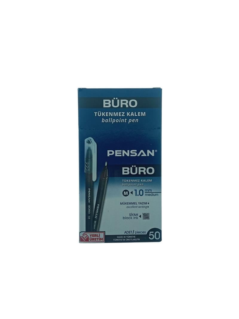 Pensan 2270 Büro 1 mm Siyah Tükenmez Kalem 50'li Kutu