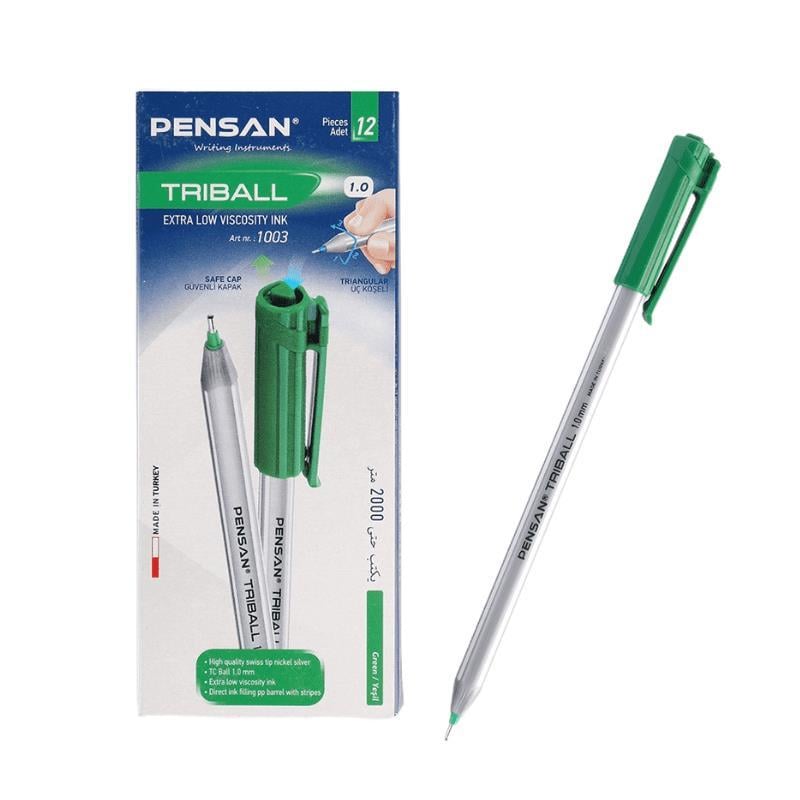 Pensan Triball 1 mm Yeşil Tükenmez Kalem 12'li Paket