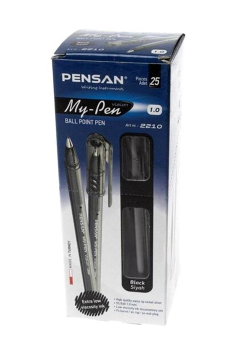 Pensan Tükenmez Kalem My Pen 1 MM Siyah 2210 25 Li Paket