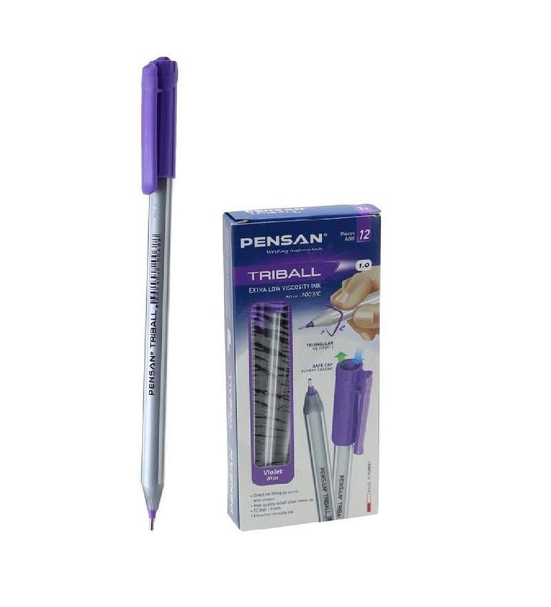 Pensan Tükenmez Kalem Pensan Triball 1 mm Violet 12'li Paket