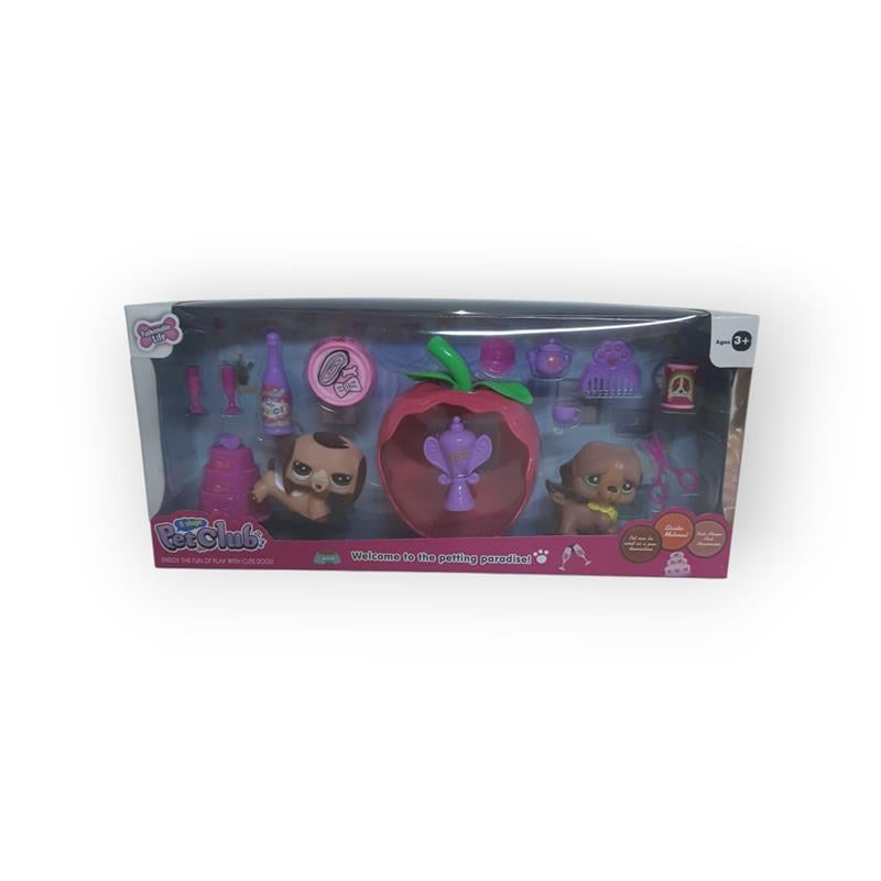 PET CLUB ELMALI MİNİŞ 2'Lİ PASTA AKSESUARLI SEVİMLİ EVCİL HAYVAN SETİ 