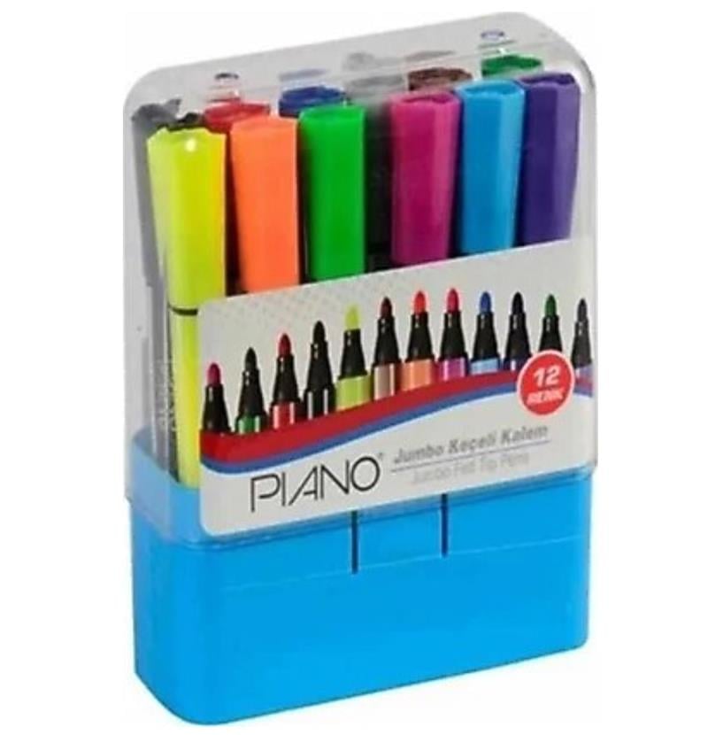 Piano Keçeli Kalem Jumbo KCL-001 12’li Set