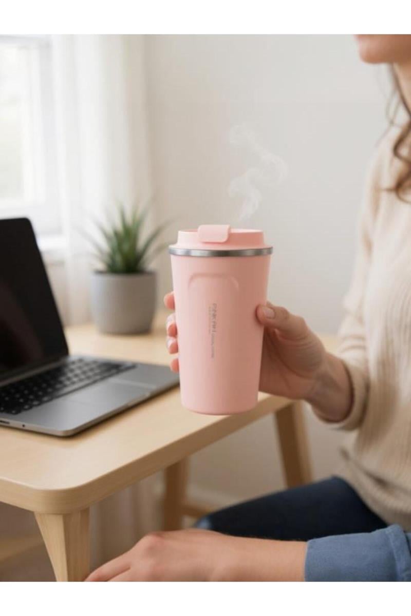 Pinkah Paslanmaz Çelik Kahve Termos Bardak Matara 500 Ml