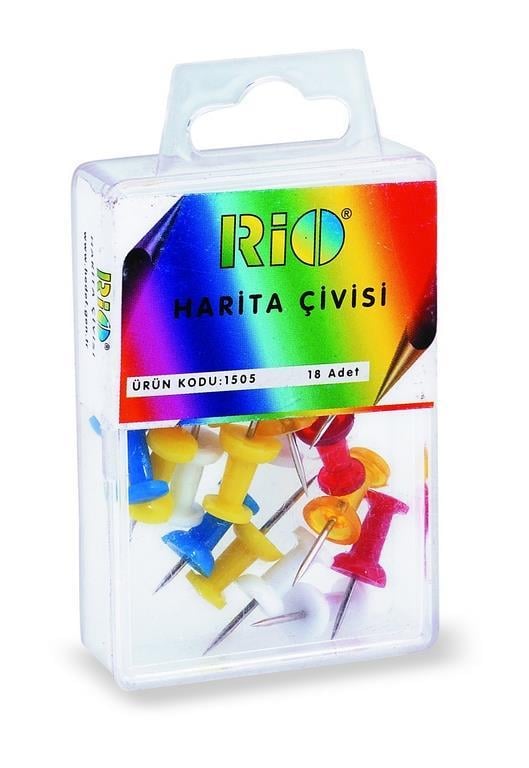Rio Harita Çivisi Renkli Silindirik 18'li Paket