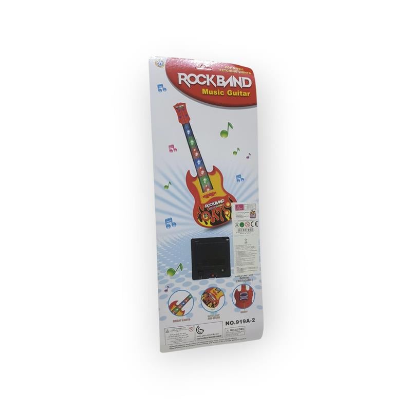 ROCK BAND MUSİC GİTAR IŞIKLI VE MÜZİKLİ OYUNCAK GİTAR PİLLİ 