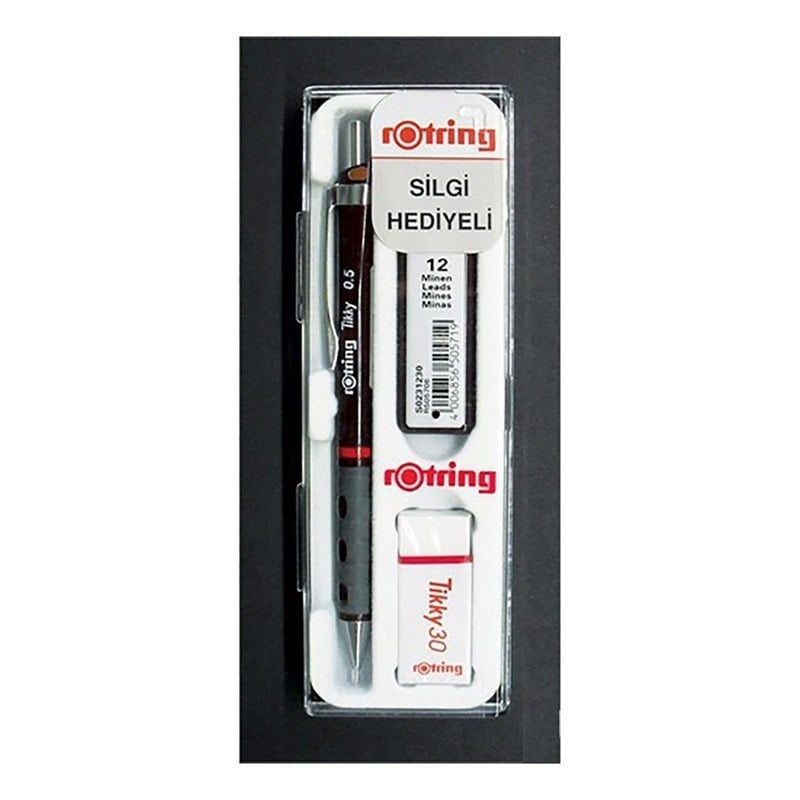 Rotring Tikky Versatil Bordo Kalem 0.5+Min+Silgi Hediye