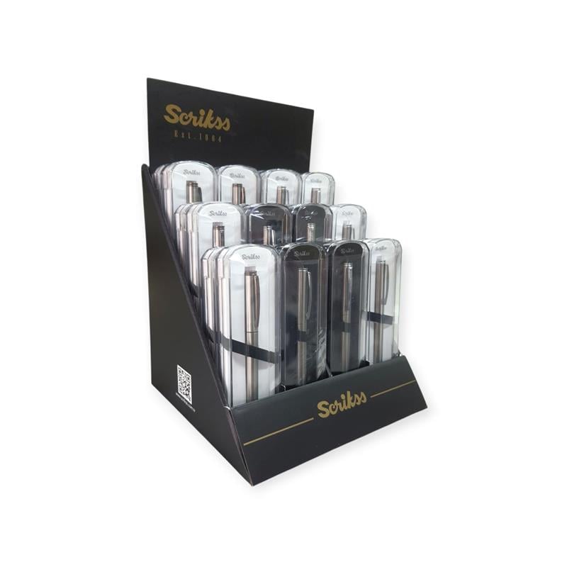 Scrikss 64 Roller Kalem Kristal Kutu Karışık Renk  24'lü Stand
