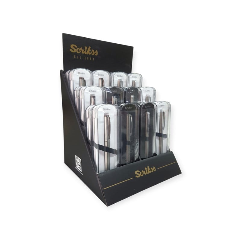 Scrikss 64 Roller Kalem Kristal Kutu Karışık Renk  24'lü Stand