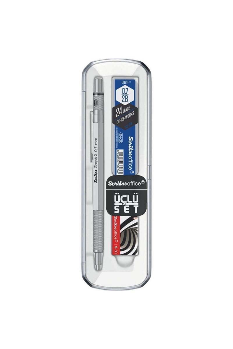 Scrikss Graph-x Metal 3 Lü Set 0.7 Saten Gri