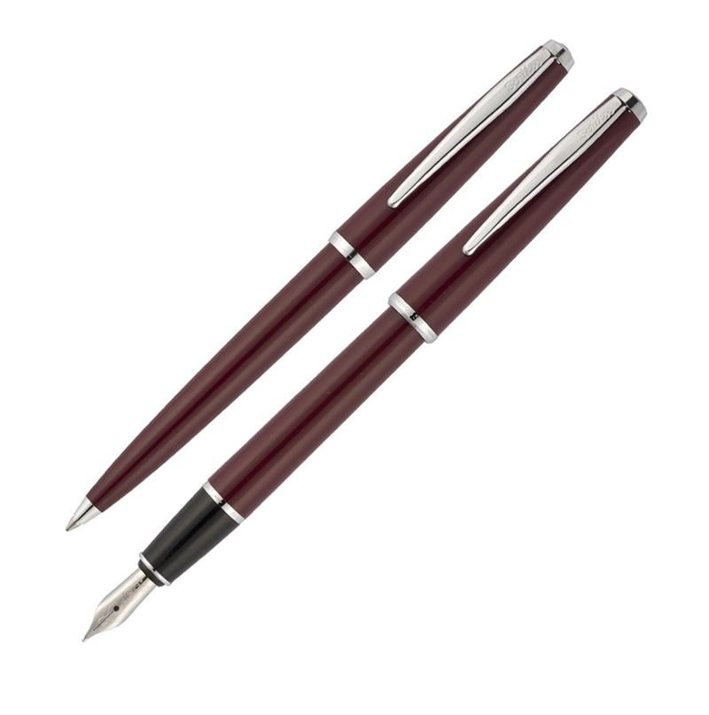Scrikss Kalem Seti 33 Dolma & Tükenmez Bordo Lüx Kutu