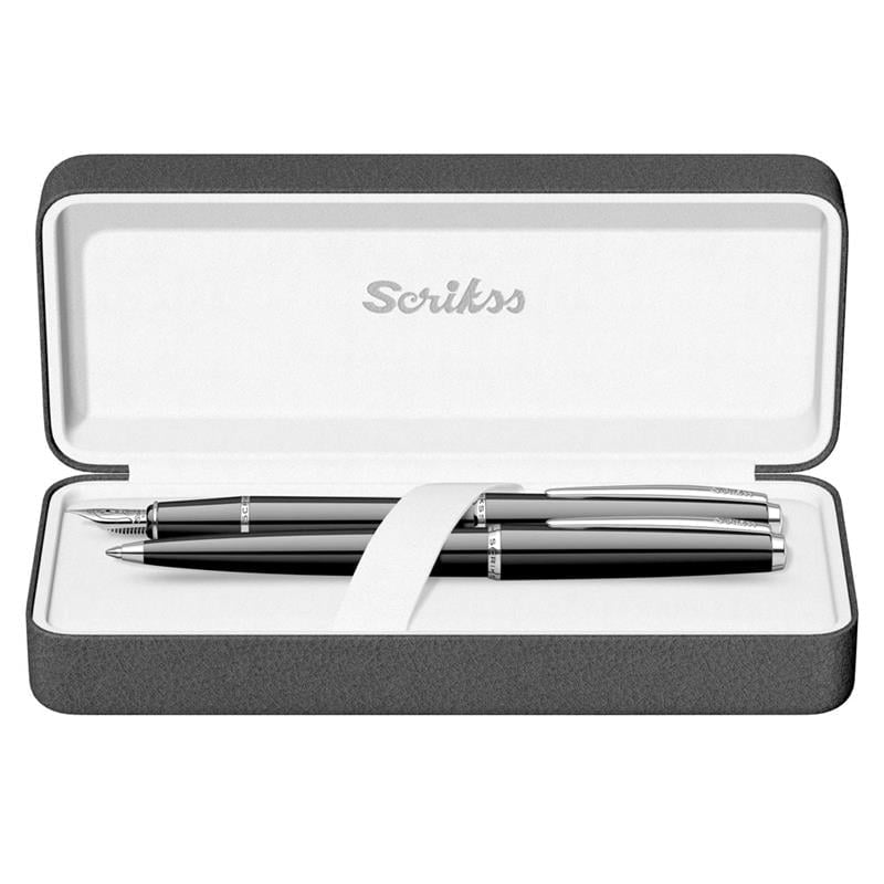 Scrikss Kalem Seti 33 Dolma & Tükenmez Siyah Lüx Kutu