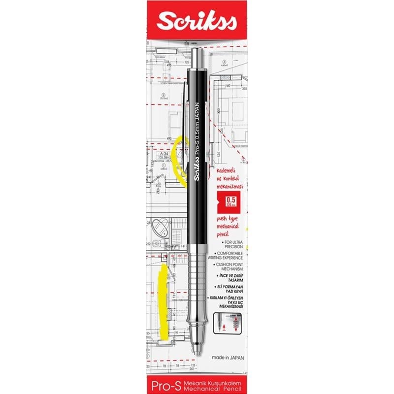 Scrikss Pro-S Mekanik Kurşun Kalem 0.5 mm Siyah
