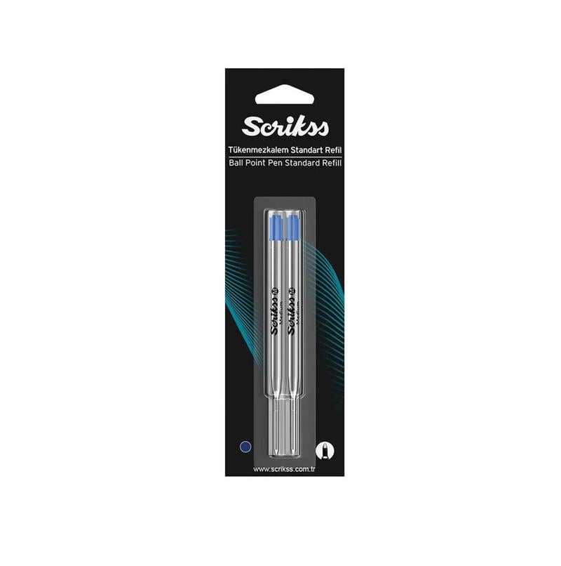 Scrikss Refil Standart Metal Dev Mavi 2’li Blister