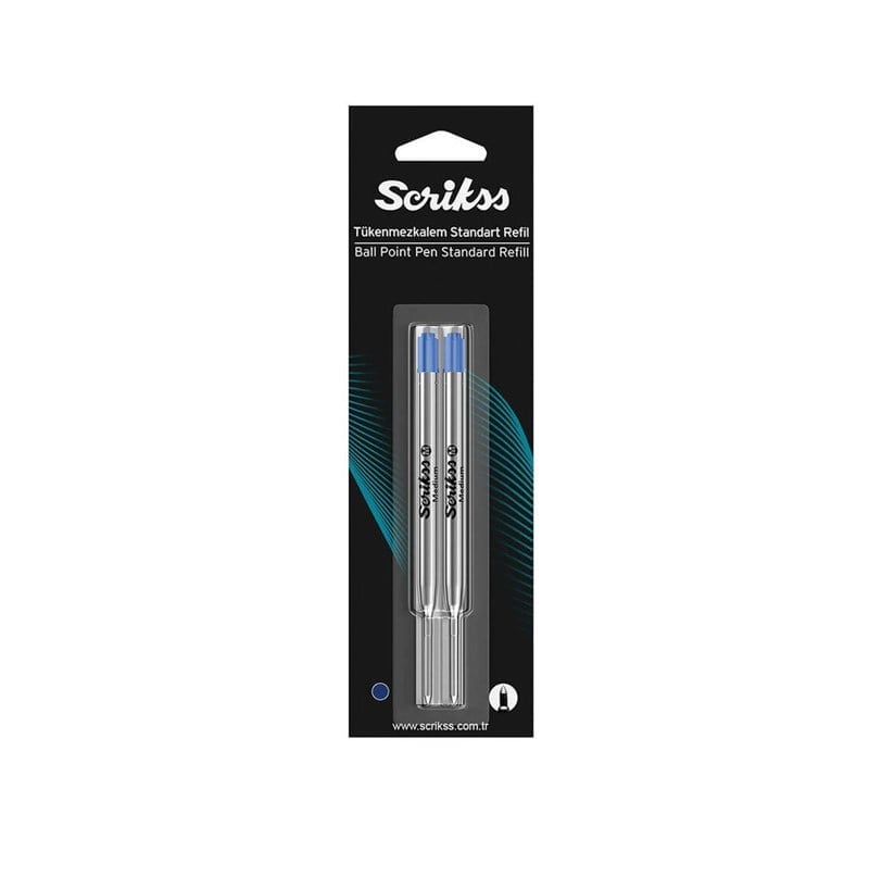 Scrikss Refil Standart Metal Dev Mavi 2’li Blister