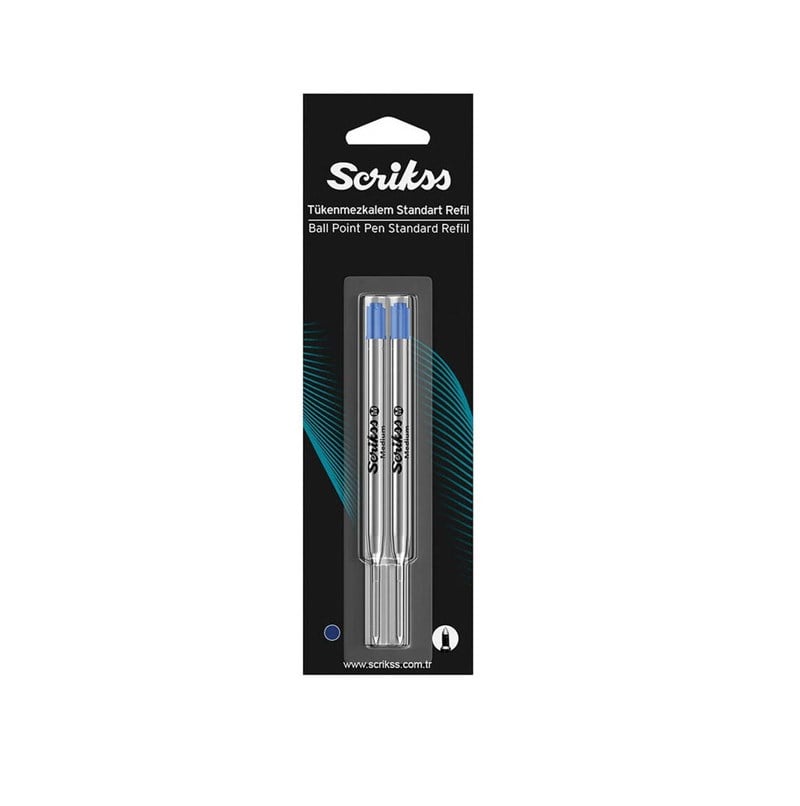 Scrikss Refil Standart Metal Dev Mavi 2’li Blister