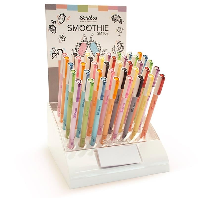 Scrikss Smoothie Jel Kalem 07 mm Karışık Renk 40'lı Stand