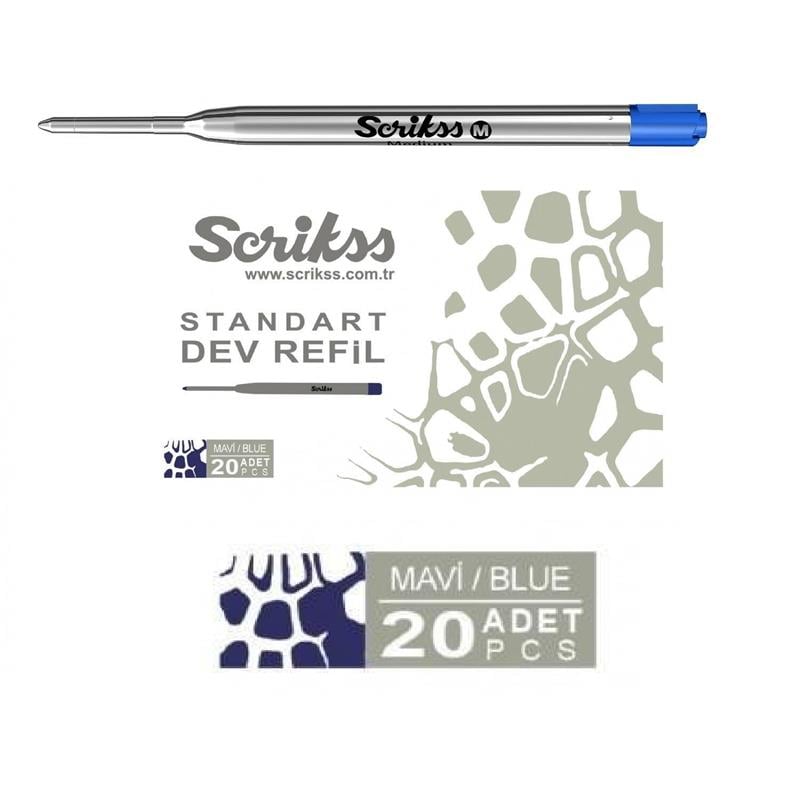 Scrikss Standart Refil Metal Dev Mavi 20’li Kutu