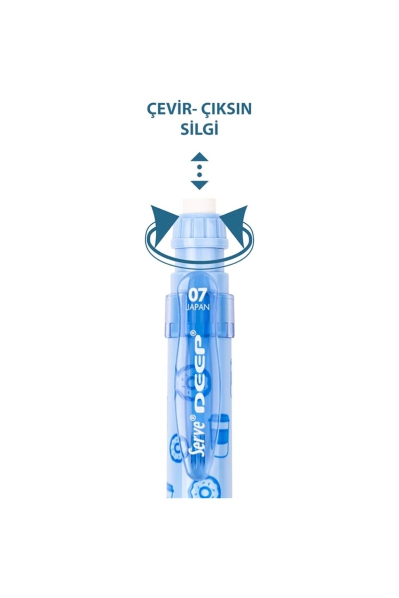 Serve Deep Tatlı Versatil Kalem 0.7mm Kahve & Donut Gök Mavi