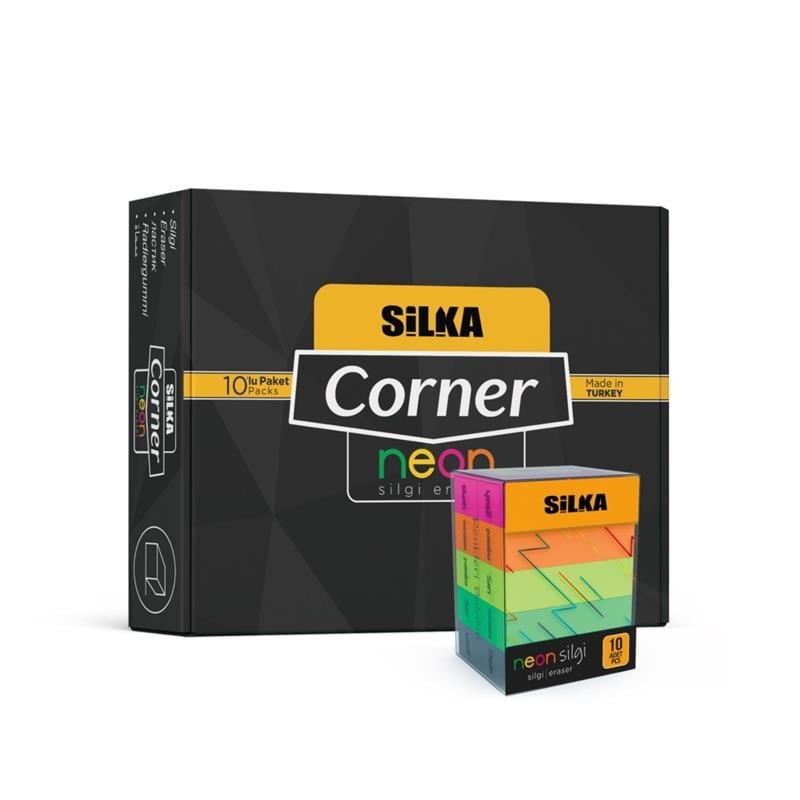 Silka “CORNER NEON SİLGİ” 5 Renk 10’lu Paket 30’lu Stand