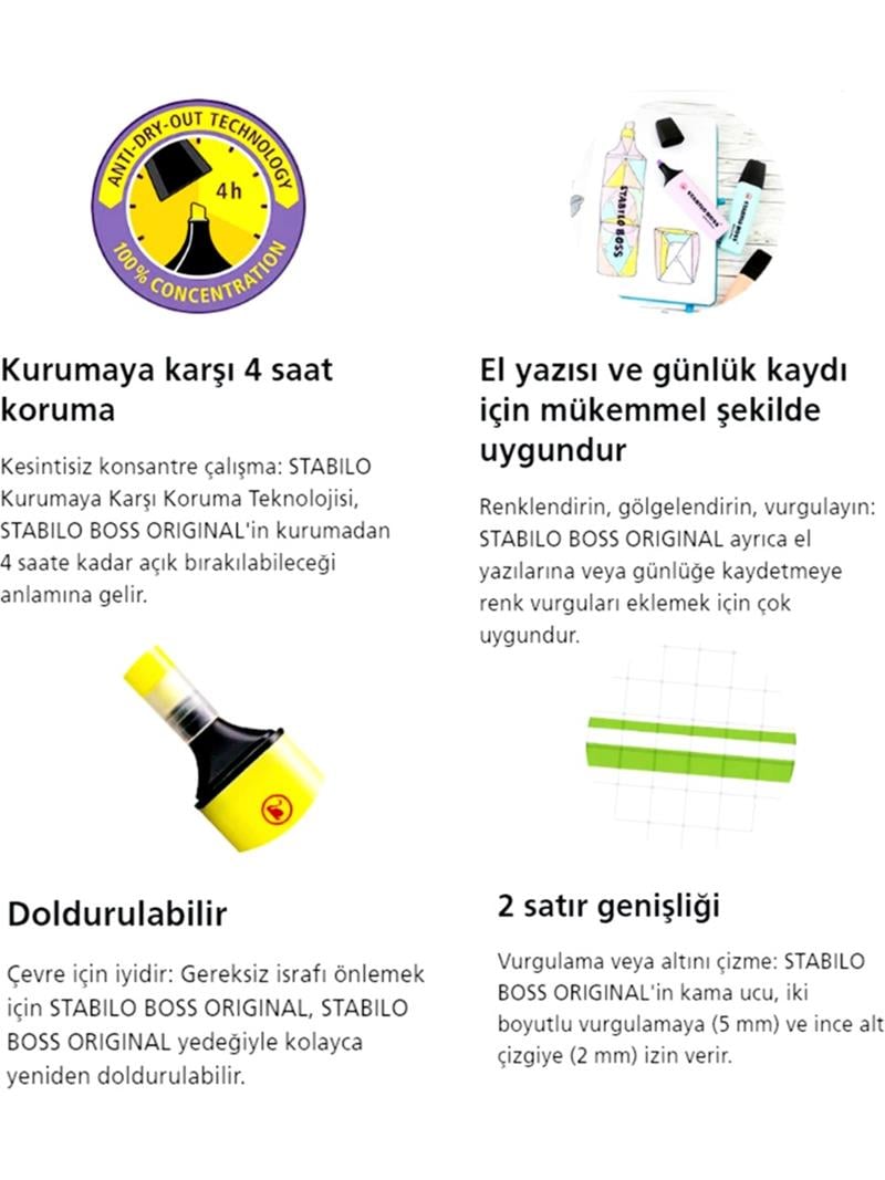 Stabilo Fosforlu Kalem Boss Pastel Mat Turuncu 10'lu Paket