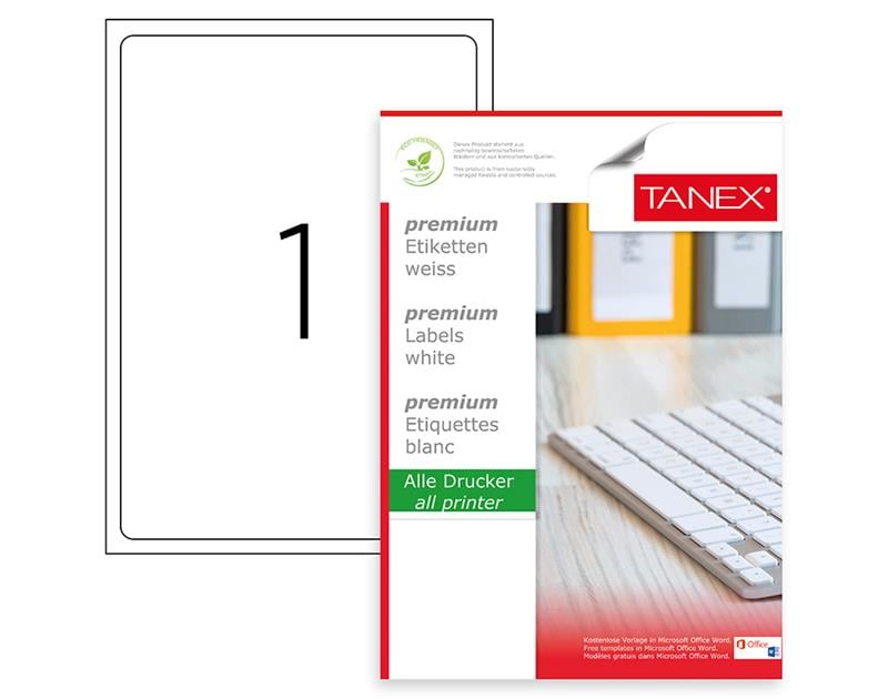 Tanex Laser Etiket Tw-2001 199,6x289,1 Mm 100 Adet