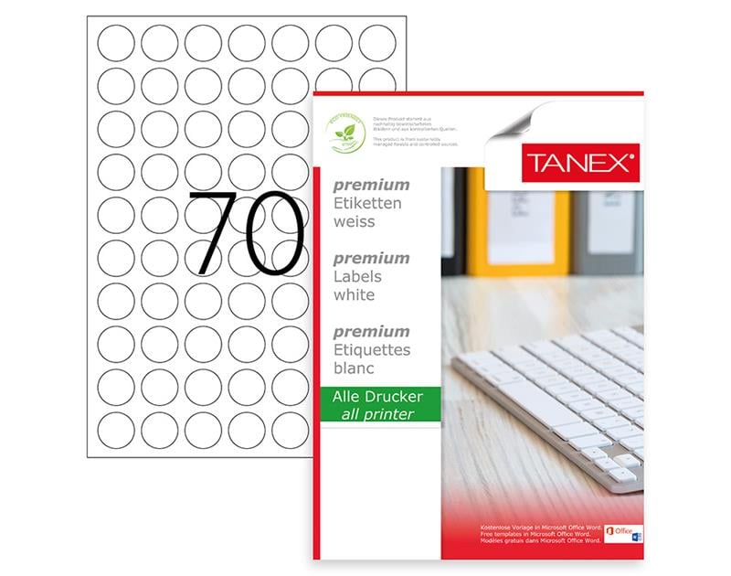 Tanex Laser Etiket Tw-2125 25 Mm 100 Adet