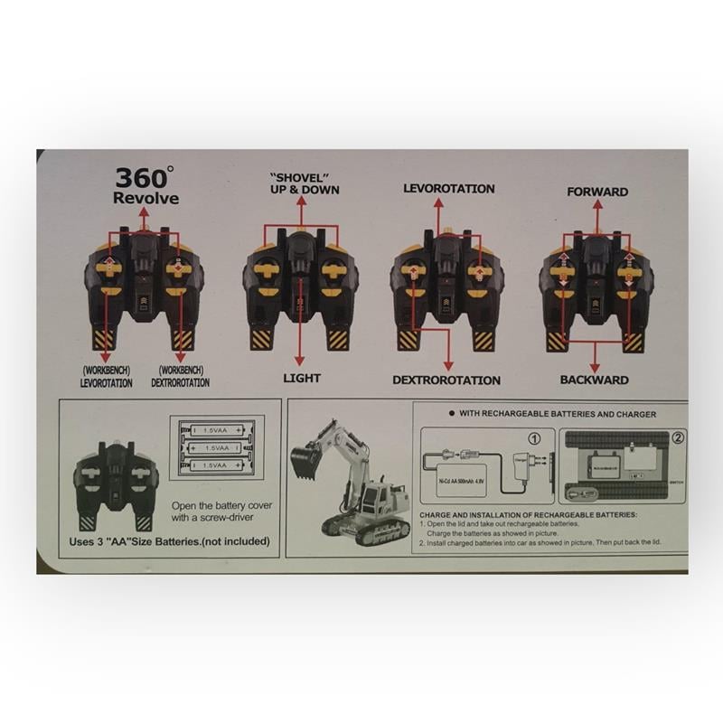 TRUCK R/C 360 DERECE DÖNEN UZAKTAN KUMANDALI ŞARJLI İŞ MAKİNESİ 