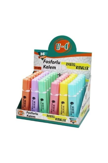 U-4 Fosforlu Kalem Pastel (U4-1075) 36’lı Stand