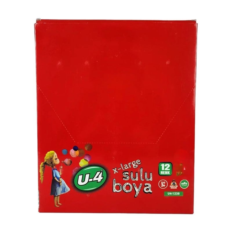 U-4 Sulu Boya 12 Renk X-Large X 1 Adet