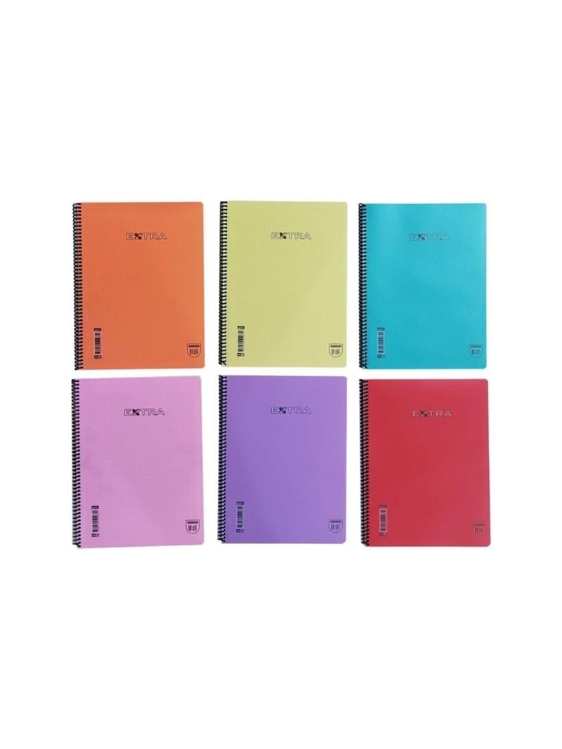 U-deep PP Kapak Spiralli A4 60 Yaprak Kareli Defter 12'li Paket