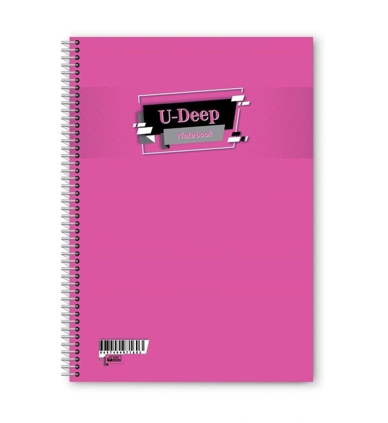 U-deep PP Kapak Spiralli A4 72 Yaprak Kareli Defter 12'li Paket