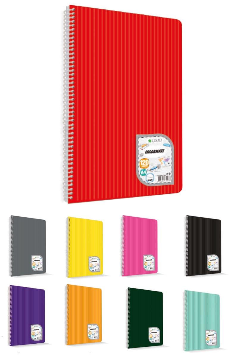 U-deep PP Kapak Spiralli A4 96 Yaprak Çizgili Defter 12'li Paket