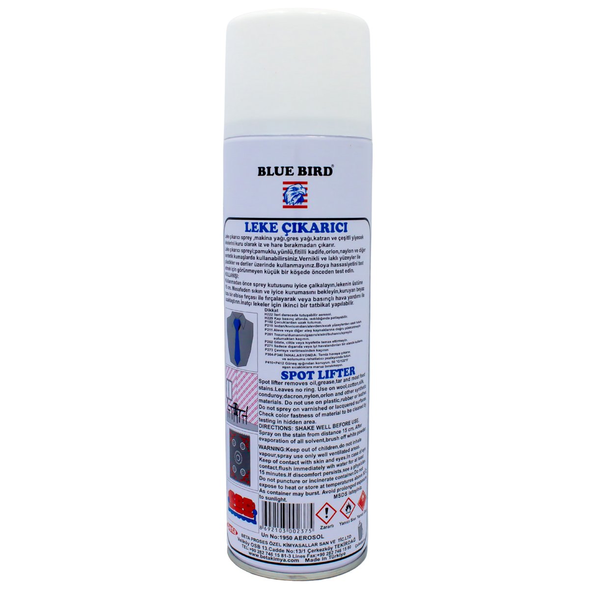 Blue Bird Spot Lifter Sprey 500ml | Kuru Leke Çıkarıcı ve Yağ Temizleyici