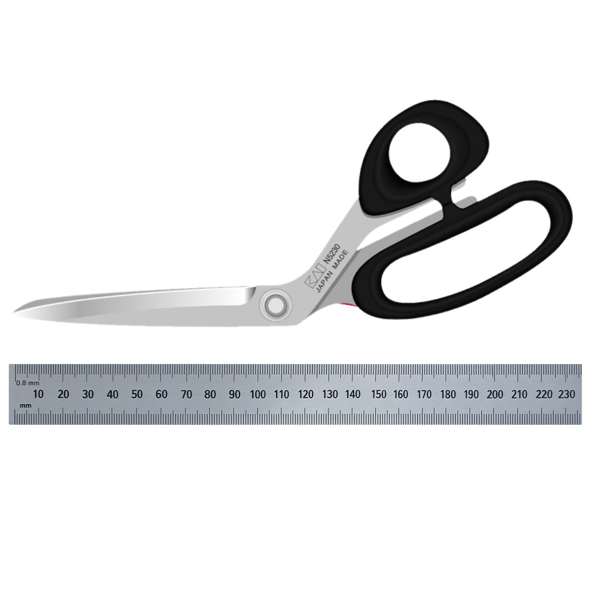 KAI N5230 KE Terzi Makası – Eğri Saplı Japon Paslanmaz Çelik 23 cm (9″)